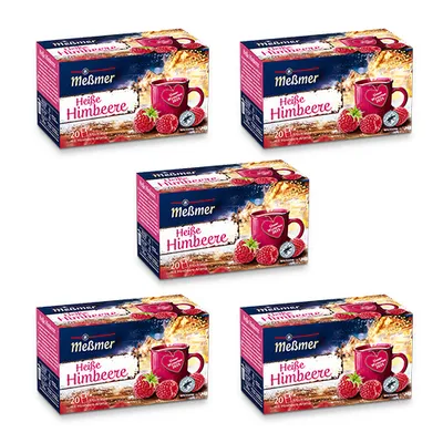Produktbild von Meßmer Heiße Himbeere | 5x Vorteilspack | Früchtetee mit Himbeere-Aroma | 100 Teebeutel | fruchtig - süß