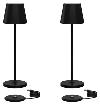 Obrázek produktu pro Sada dvou LED stolních lamp, dobíjecích, s regulací jasu a teplým světlem (3000K)