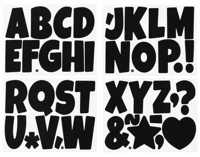 Aufkleber-Buchstaben, 16 Bögen, 156 Stück, 10,5 cm, schwarz