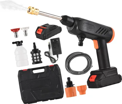 Produktbild von Handheld Hochdruckreiniger Schnurlos 48V Tragbare Multifunktionswaschmaschine für die Autoreinigung/ Hofspülung/ Luftzufuhr/ Küchenreinigung/ Gartenbewässerung mit 2 wiederaufladbaren Akkus