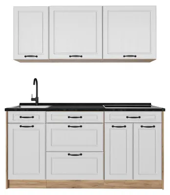Imagen del producto de Cocina para solteros Vicco R-Line Blanco casa de campo/Roble dorado 160 cm sin encimera, Model 67737