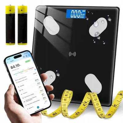 VESS Smart+ Personenwaage mit Bluetooth, bis 180 kg, 25 Analysefunktionen