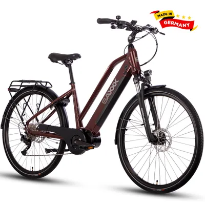 Produktbild von SAXXX 28 Zoll Komfort E-Bike , 250W Mittelmotor , 90Nm Drehmoment ,36V 522Wh Akku , SR SUNTOUR Federgabel , SHIMANO 10-Gang ,Scheibenbremsen