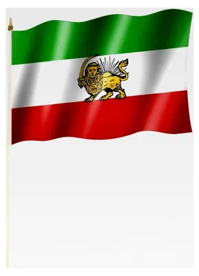 Produktbild von Stockflagge PERSIEN (IRAN alt) mit Wappen, ca. 30 x 45 cm und ca. 60 cm Stab