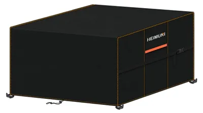 Imagen del producto de Elzusha - Funda para muebles de jardín cuadrada, tejido Oxford 420D - Impermeable y resistente a los rayos UV (140x140x90 cm)