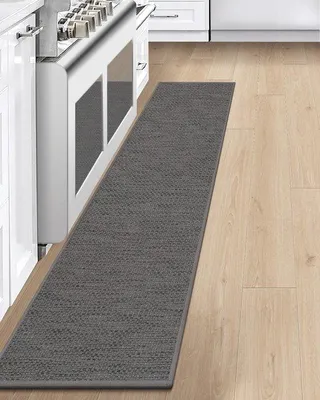Immagine prodotto di Tappetino da cucina antiscivolo 43x200 cm, grigio, lavabile, antiscivolo