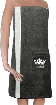 Productafbeelding van Saunakilt Dames M-XXL Klittenbandsluiting Katoen Badstof Antraciet