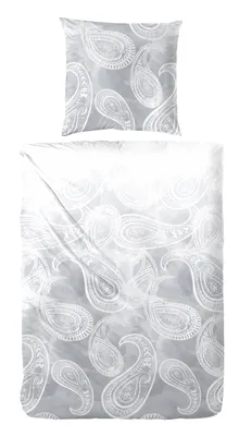 Produktbild von 135x200 cm Satin-Bettwäsche Silber Anthrazit 243174-008