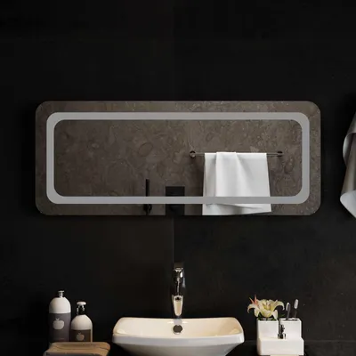 Immagine prodotto di Specchio da bagno a LED, trasparente, 100 x 40 cm, in vetro temperato