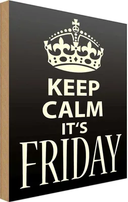 Produktbild von vianmo Holzschild 30x20 cm Keep Calm it`s Friday