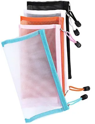 Image de Trousse de voyage transparente, lot de 5, avec fermeture à glissière