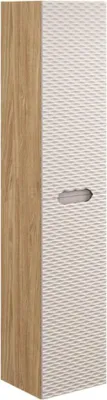 Immagine prodotto di Colonna da bagno YOKA - Beige e rovere chiaro - 2 porte