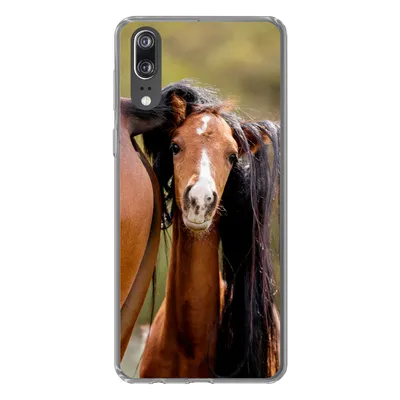 Produktbild von MuchoWow® Handyhülle Schutzhülle Hülle für Huawei P20 Pferde - Natur - Braun Silikon Softcase Handy Hülle - Hardcover