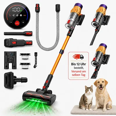 Obrázek produktu pro Aku tyčový vysavač 78 000 Pa, 650 W, výdrž 75 min, kartáč na zvířecí srst, 1m hadice, 50 dB, hubice proti namotávání vlasů, productTiles.product.images.aiGenerated