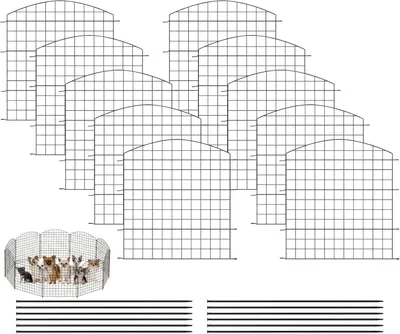 Immagine prodotto di Recinzione per cani - Recinzione da giardino in metallo - 78 cm - 10 elementi - Nero