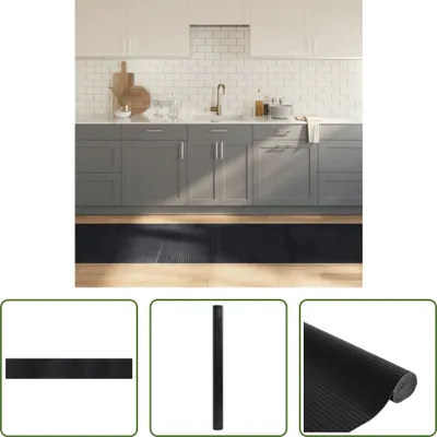 Zdjęcie produktu dla The Living Store Dywan prostokątny czarny 80x500 cm bambusowy
