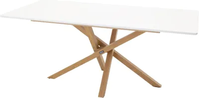 Productafbeelding van FURNLUX Eettafel Piazza, wit en eikenhout, 90 cm / Hoofdkleur: wit / Afmetingen: 90 x 180 x 75 cm