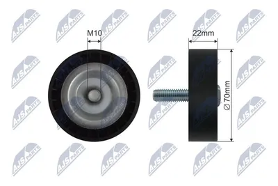 Produktbild von NTY RNK-ME-088 Umlenkrolle Keilrippenriemen 70mm passend für MERCEDES-BENZ C-Klasse T-modell (S205) C-Klasse Limousine (W205) E-Klasse Limousine