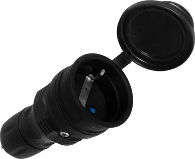 Produktbild von Einzelsteckdose Schuko hermetisch schwarz IP44 EXTREM Plastrol W-01150