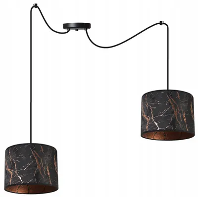 Produktbild von Spinnen Pendelleuchte mit Kupfer Muster – Moderne Hängelampe mit Lampenschirm, Deckenlampe für Wohnzimmer und Esszimmer