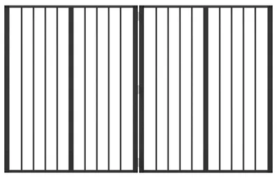 Zdjęcie produktu dla vidaXL Bramka dla psa, 2 szt., czarna, 80 x 100 cm, stal ocynkowana