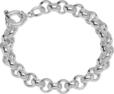 Produktbild von Armband 925 Sterling Silber 19cm Erbskette hohl rund Herren designer Armkette