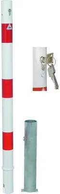 Produktbild von Absperrpfosten aus Stahlrohr Ø 60 mm, herausnehmbar, mit Profilzylinderschloss ohne Lackierung