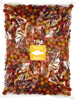 Produktbild von Tasty Baits – Gemischte Boilies – 20 mm – 15 kg – Karpfenköder – Karpfen-Grundfutter – Karpfenangeln