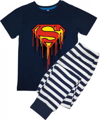 Obrázok produktu pre Superman - Pyžamo s dlhými nohavicami pre chlapcov BI54643 (104) (námornícka modrá)