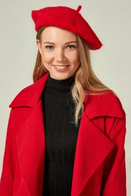 Produktbild von Damen Mütze Beanie Strickmütze Rot Wintermütze Warme Winter Pudelmütze N-281