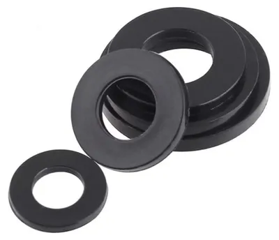 Produktbild von Kunststoffringe, flach, schwarz, Nylonringe M22x42x3,0mm (10 Stück)