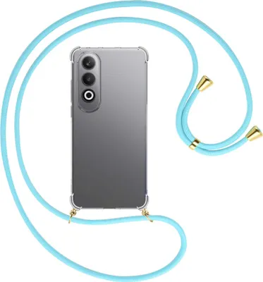 Produktbild von Handykette Backcover-Schutzhülle mit Band (Metall goldfarben) für OnePlus Nord CE4 5G - himmelblau