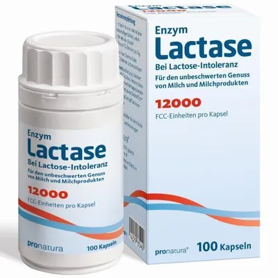 Immagine prodotto di Pro Natura Enzima Lattasi 12000 FCC Capsule, 100 Capsule