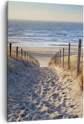 Produktbild von Bild auf Leinwand - Leinwandbild - Einteilig - Meer Strand Düne - 50x70cm - Wand Bild - Wanddeko - Wandbilder - Leinwanddruck - Kunstdruck - Wanddekoration - Leinwand bilder - Wandbild - PA50x70-3612