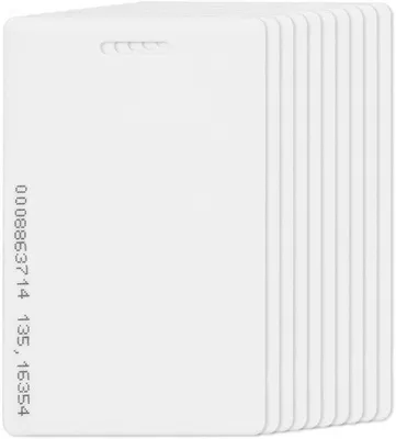 Productafbeelding van Set van 10 RFID-toegangskaarten - PVC-kaarten - Nabijheidstoegang - Veiligheidssysteem - Leesafstand 5-10 cm - RFID-kaarten