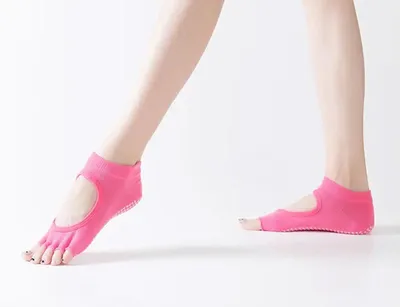 Produktbild von Rosa Anti-Rutsch-Yoga-Socken – Sportsocken – Yoga – Anti-Rutsch-Socken – Grip-Socken – Rosa Socken – elastische Socken – Socken – Yoga-Socke – Zehensocken – Tanzsocken – 35–39 – CHPN