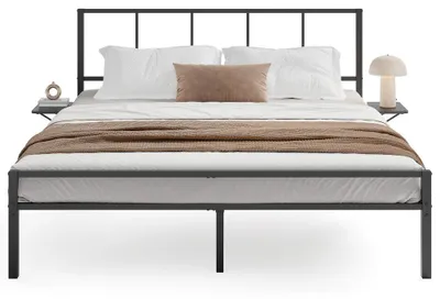 Obrázek produktu pro Kovový rám postele pro matraci 160x200 cm | Černá barva | Rozměry: 161x207,6x87 cm