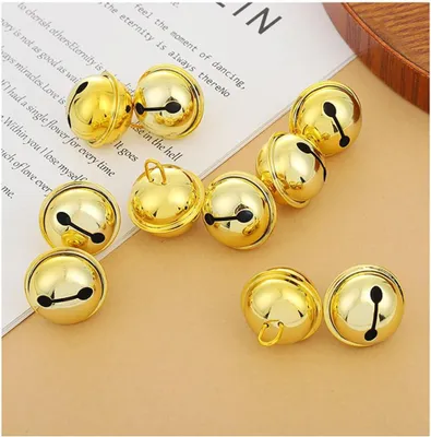 Productafbeelding van Goud - Set van 50 - Diameter 30 mm - Grote metalen belletjes om te knutselen - Klemmen - Roostescherming