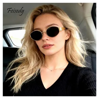 Produktbild von Retro Ovale Sonnenbrille Damen Klassische Vintage Brillen mit Metallrahmen und UV400 Schutz