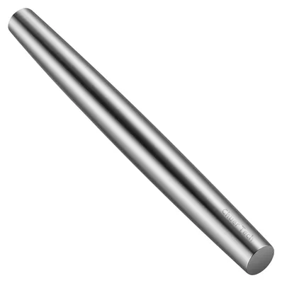 Productafbeelding van RVS deegroller - Antiaanbaklaag voor het maken van gebak - Geschikt voor fondant, pizza, pasta en gebak - 32,5 cm