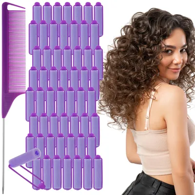 Produktbild von 56 Stück Schwamm Haarwickler - Wärmefreie Lockenwickler für Lang- und Mittellanges Haar