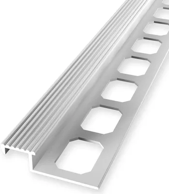 Produktbild von Fliesenprofil 9 x 20 x 2500 mm Treppenkantenprofil Einfasshöhe 9 mm Aluminium Geschlossen Gestanzt Alu Natur Küberit