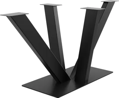 Produktbild von MetaloPro Zentrale Spider Tischgestell, Stabile Metall Tischbeine für Esstisch, Moderne Schwerlast Stahlkonstruktion, Elegante Schwarze Tischkufen mit Bodenschonern, Perfekt für Wohnzimmer oder Büro