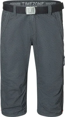 Zdjęcie produktu dla Cienkie spodnie chino capri 3/4 z paskiem i wzorem |