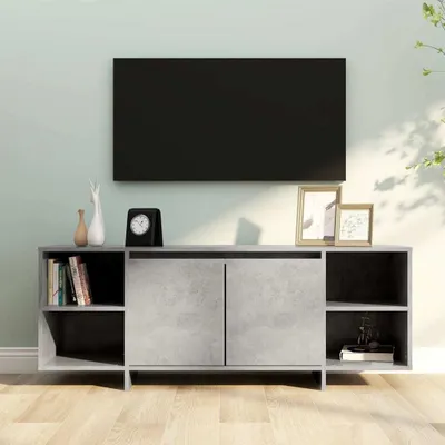 Produktbild von Möbel TV-Schrank Betongrau 130x35x50 cm Holzwerkstoff - TV-Schränke &28569