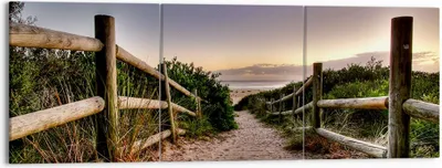 Produktbild von Bild auf Leinwand - Leinwandbild - Pfad Landschaft Himmel - 150x50cm - Wand Bild - Wanddeko - Leinwanddruck - Bilder - Kunstdruck - Wanddekoration - Leinwand bilder - Wandkunst - CA150x50-0143