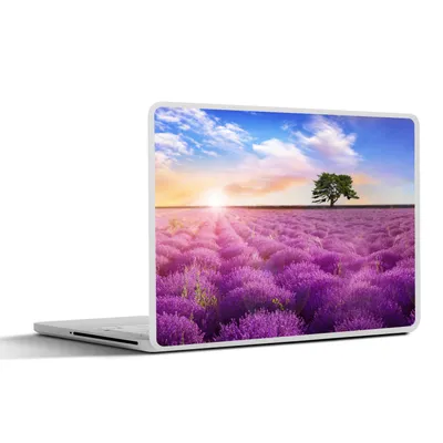 Produktbild von MuchoWow® Laptop Aufkleber Sticker Cover Lavendel - Baum - Sonnenuntergang - Lila 30x21 cm - Sticker für Laptop - Selbstklebend