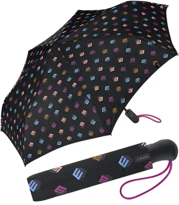 Produktbild von ESPRIT Taschenschirm Easymatic Light Auf-Zu Automatik E-Dots - black – E-Dots black