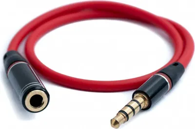 Produktbild von SYSTEM-S Audio Kabel 30 cm 3,5 mm Stereo Klinke Stecker zu Buchse Adapter Rot