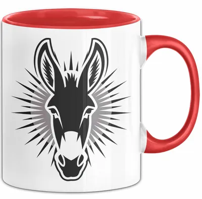 Produktbild von Eselbauer Esel Tier Gesicht Tasse Geschenk Lustige Geschenkidee Spruch (Rot)